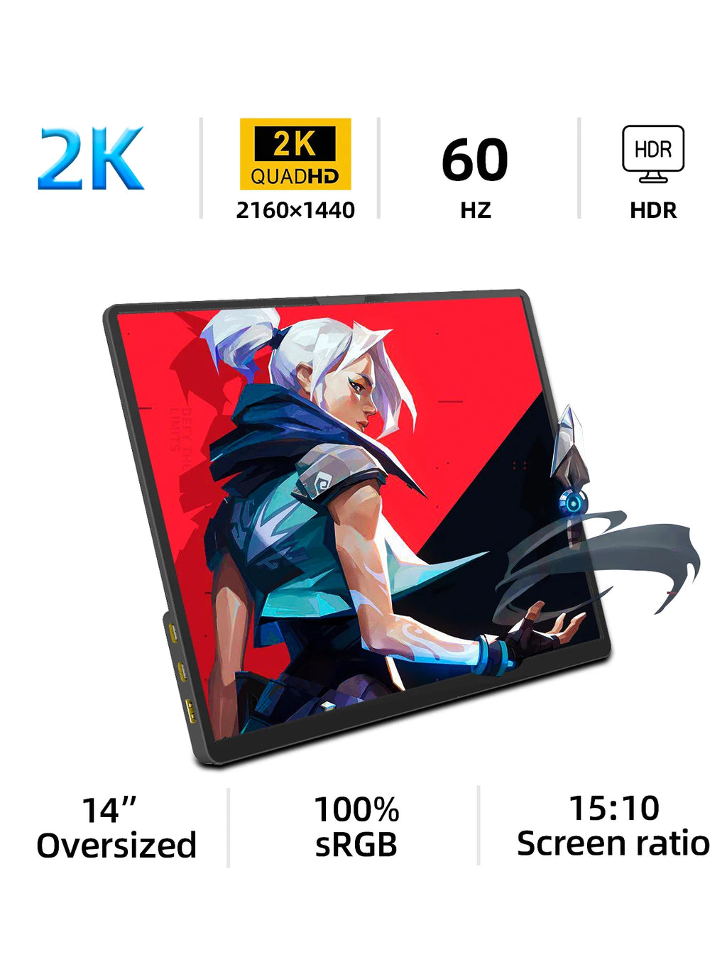 14" 2160*1440 2K Portable Monitor | 15:10 Productivity Matrix