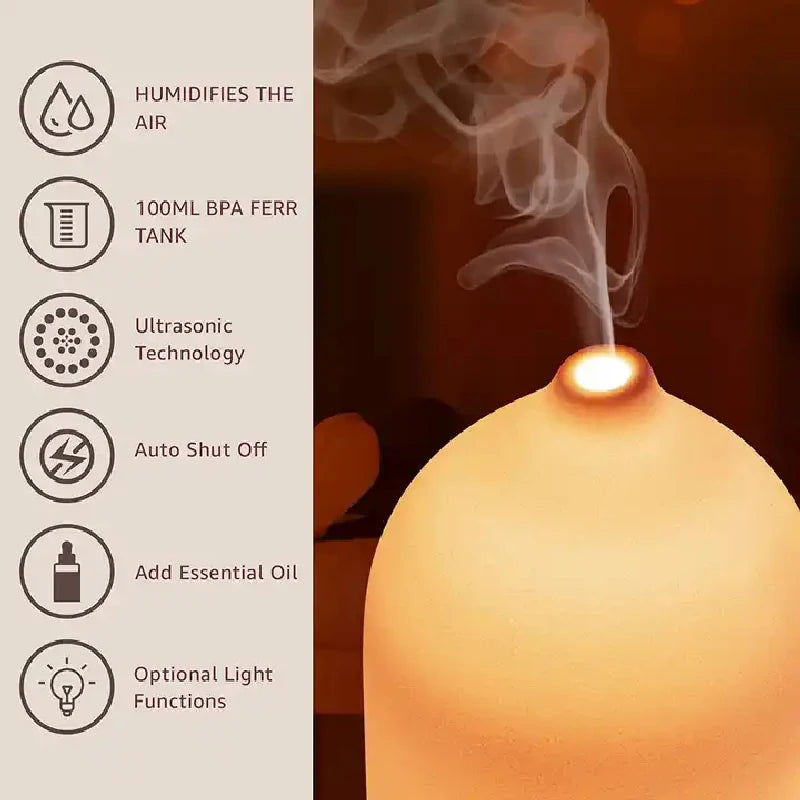 Ceramic Air Humidifier Aroma Diffuser Aromatherapy | Cool Mist Ultrasonic