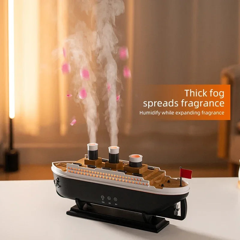 Vintage Vessel: Retro Ship Aroma Diffuser | Luxury Jellyfish Mist Hub