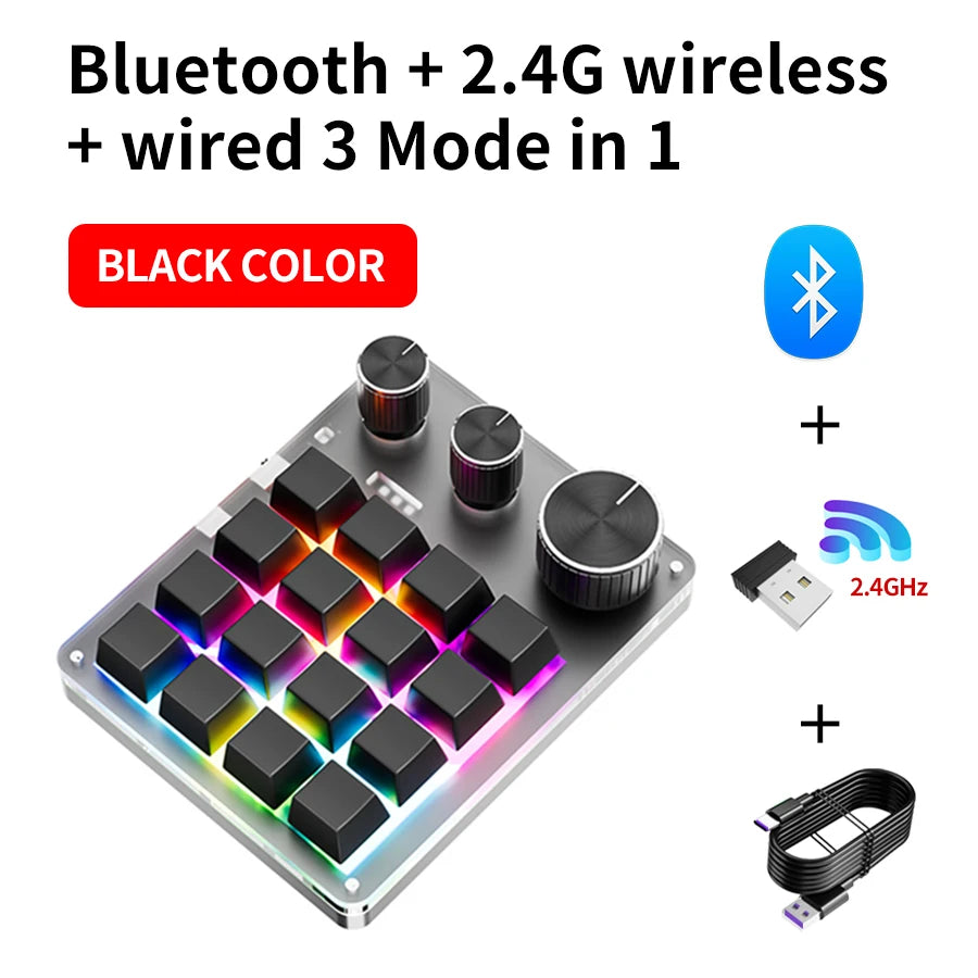 Command Center: 16-Key Macro Pad | Wireless Mechanical Knob