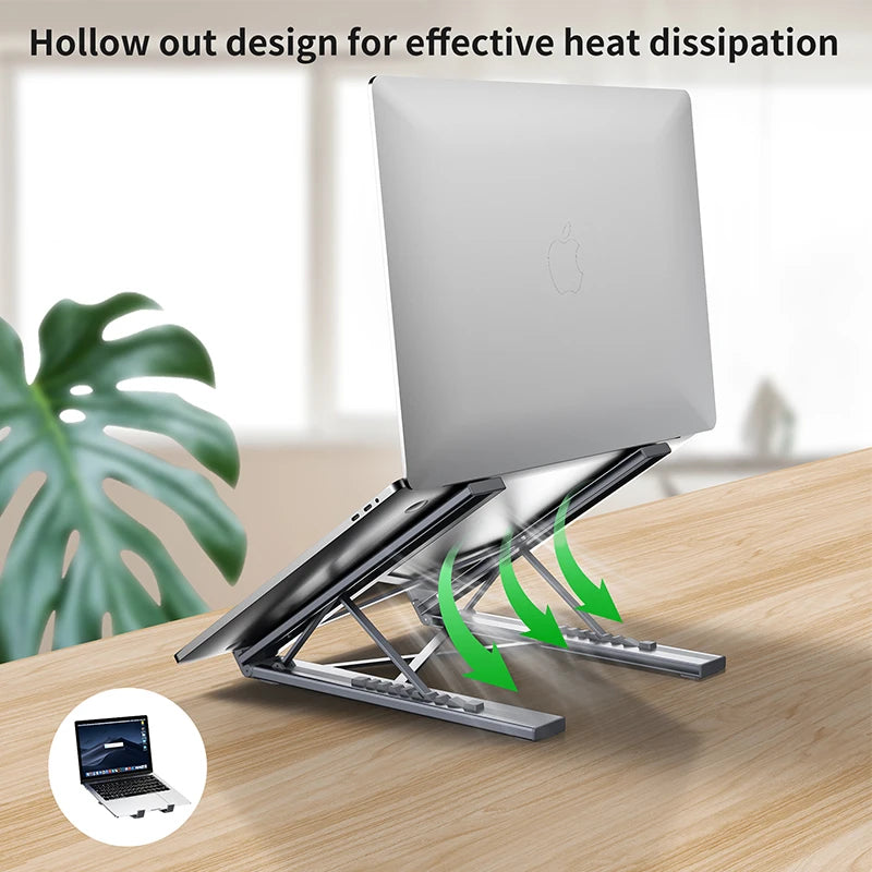 8-in-1 USB-C Hub Laptop Stand | 100W PD Power Delivery, 4K HDMI, 2x USB 3.1, SD/TF Card Reader | Ergonomic Aluminum Foldable Docking Station