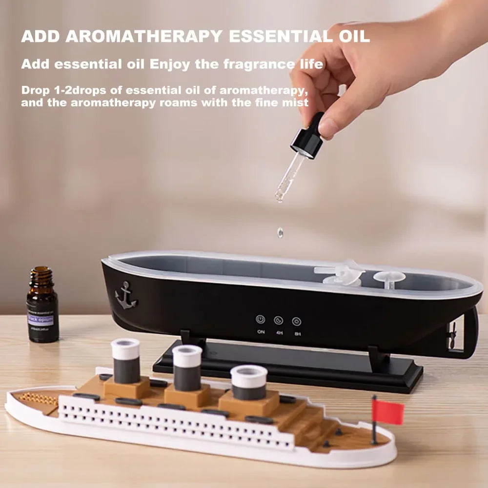 Vintage Vessel: Retro Ship Aroma Diffuser | Luxury Jellyfish Mist Hub