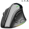 Vertical Wireless Mouse | 9 Buttons Bluetooth 5.1 & 2.4GHz | 4000 DPI Silent RGB