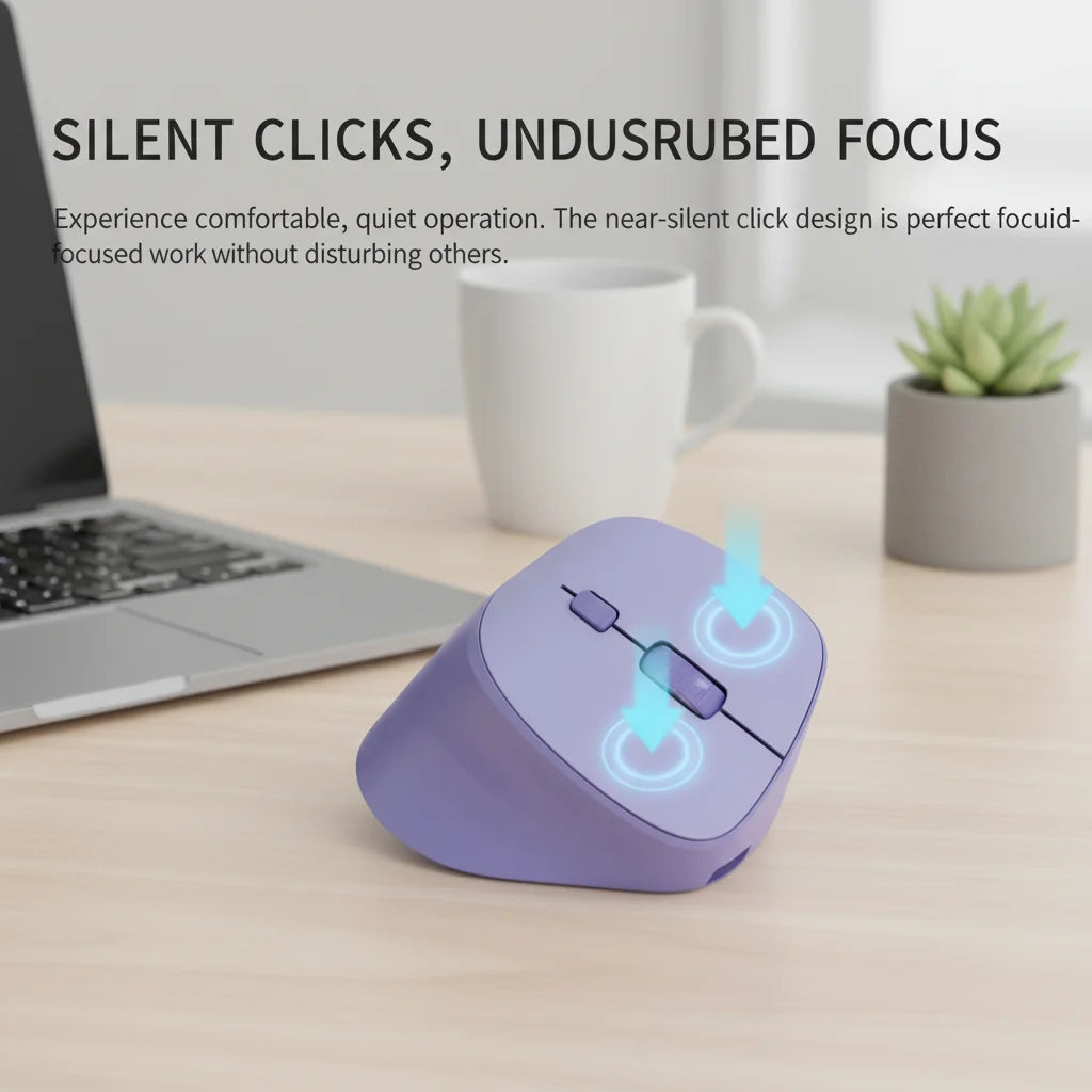 Vertical Ergonomic Mouse | Bluetooth & 2.4GHz Dual-Mode | 2400 DPI Rechargeable Silent