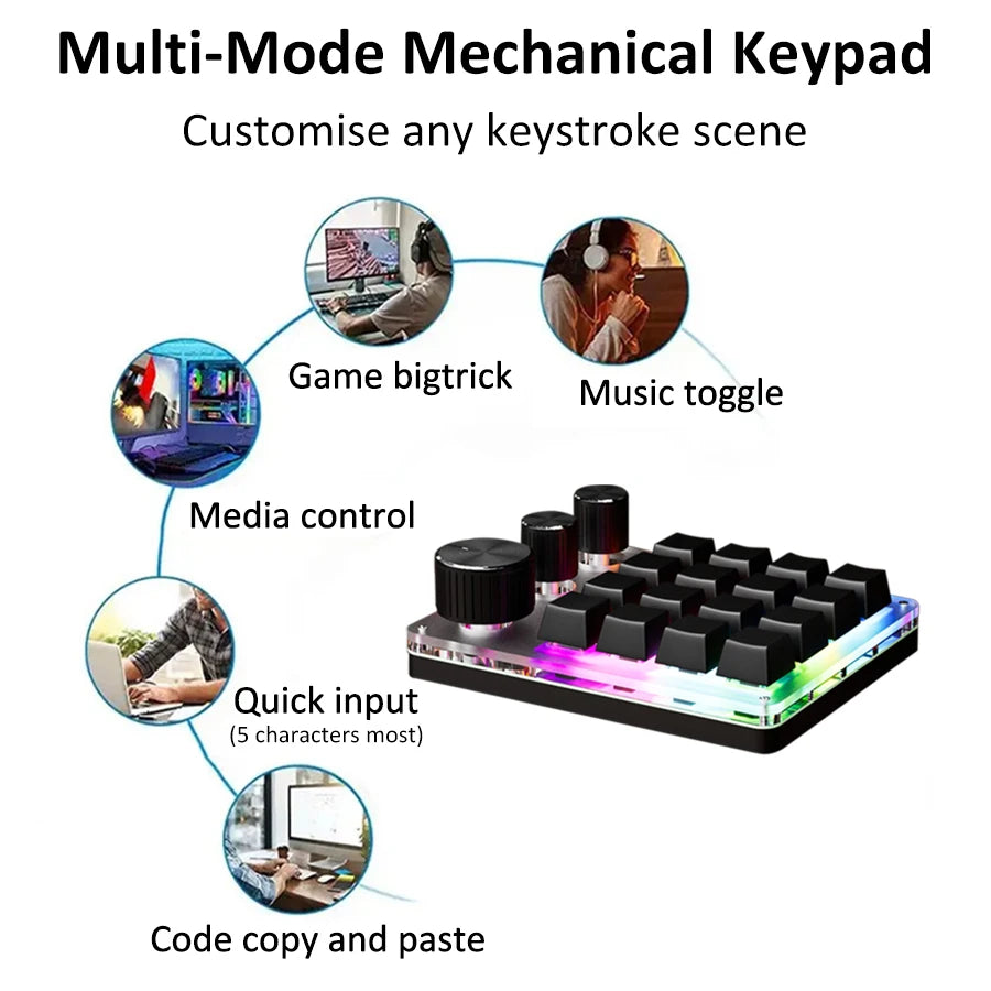 Command Center: 16-Key Macro Pad | Wireless Mechanical Knob
