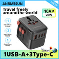 Universal Travel Adapter | International Plug Adapter US/UK/EU/AU | 2400W Power Hub with USB-C