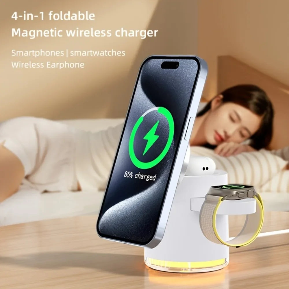 4 in 1 Foldable Fast Charging Station Qi2 Wireless Charger