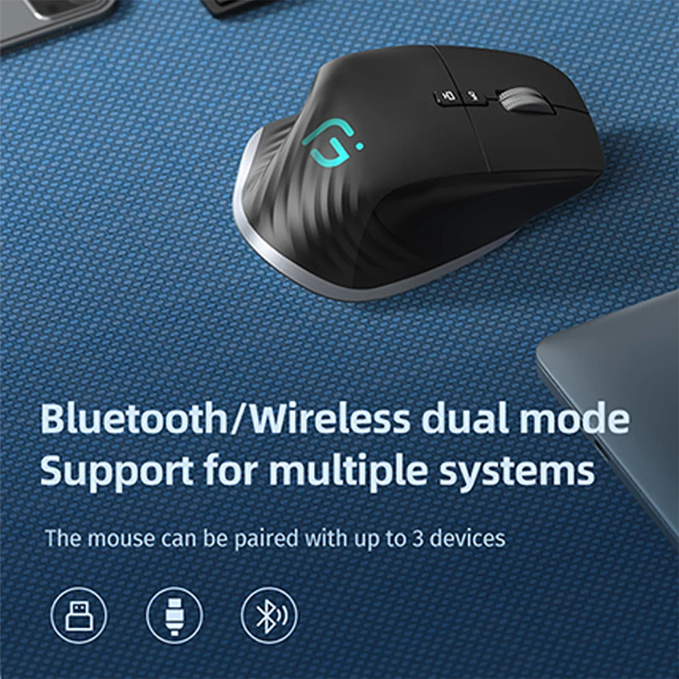 Command Center: Tri-Mode Ergonomic Mouse | Pixart Optical Sensor