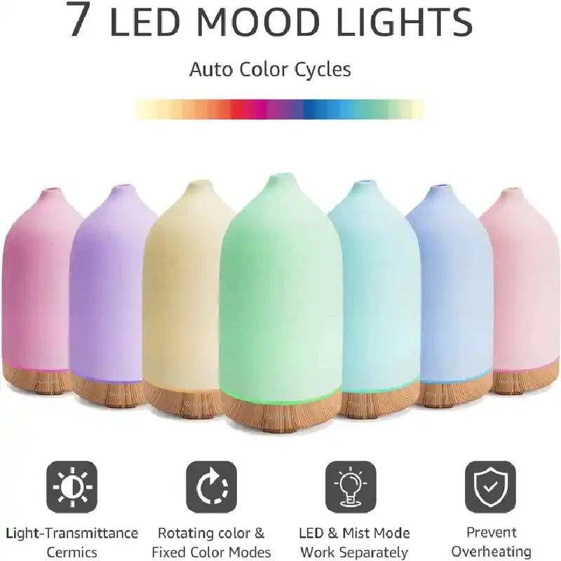 Ceramic Air Humidifier Aroma Diffuser Aromatherapy | Cool Mist Ultrasonic