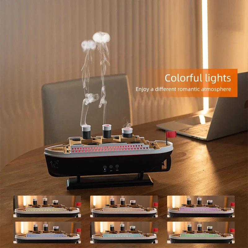 Vintage Vessel: Retro Ship Aroma Diffuser | Luxury Jellyfish Mist Hub