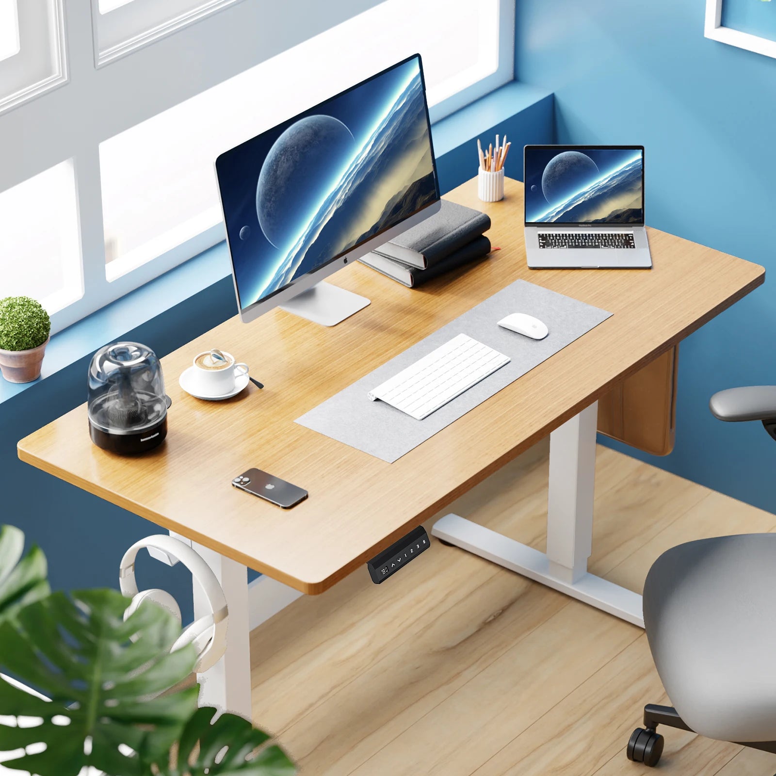 Electric Standing Desk Height Adjustable  | Sit-Stand Computer Desk Workstation Ergonomic Work Table