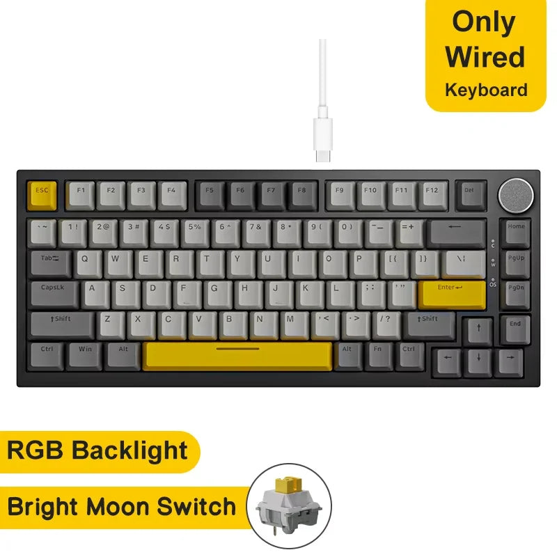 75% Gasket Mounted Mechanical Keyboard with TFT Smart Display | Tri-Mode Wireless (Bluetooth/2.4G/USB-C) | Hot-Swappable Custom Linear Switches & 4000mAh Battery