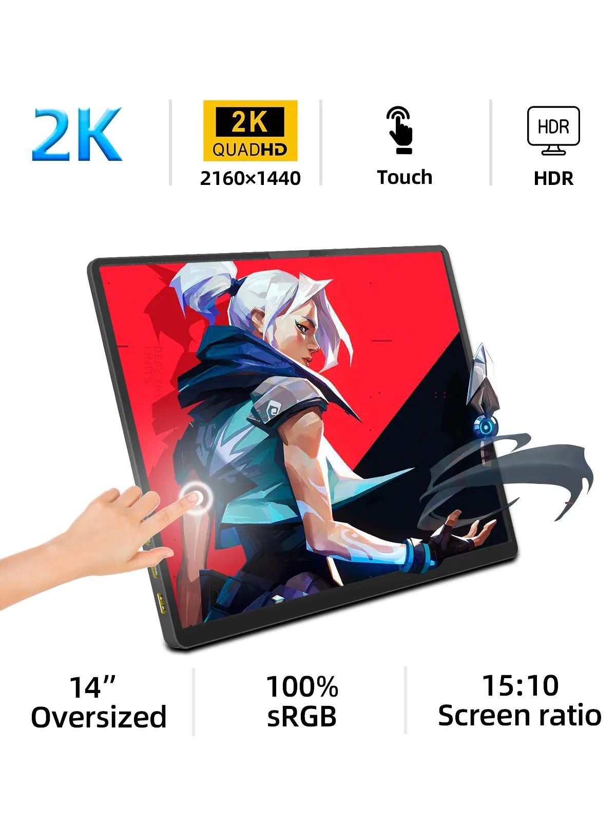 14" 2160*1440 2K Portable Monitor | 15:10 Productivity Matrix