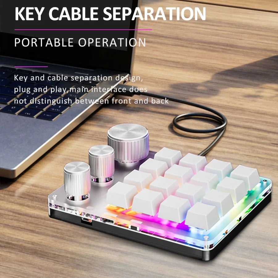 Command Center: 16-Key Macro Pad | Wireless Mechanical Knob