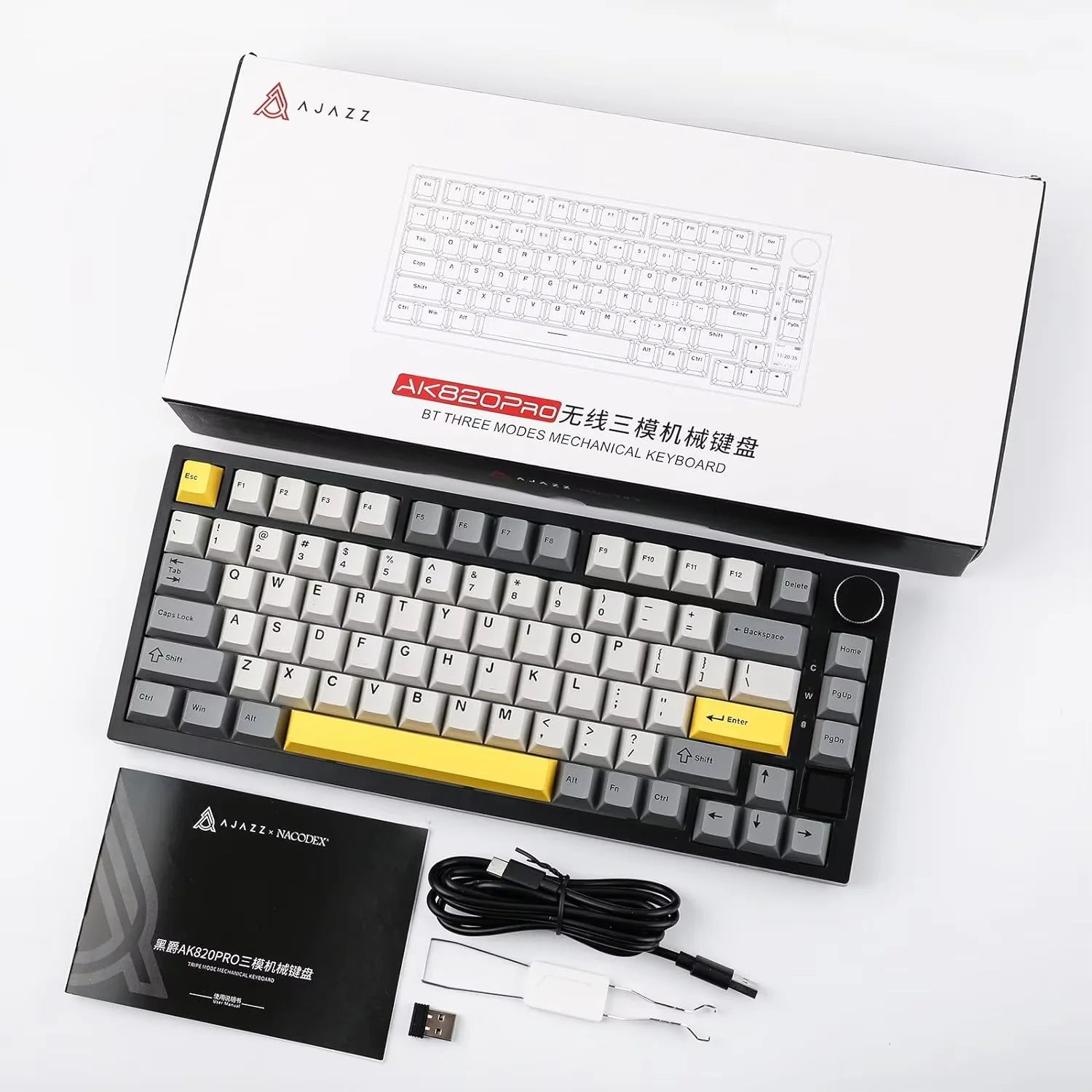 75% Gasket Mounted Mechanical Keyboard with TFT Smart Display | Tri-Mode Wireless (Bluetooth/2.4G/USB-C) | Hot-Swappable Custom Linear Switches & 4000mAh Battery