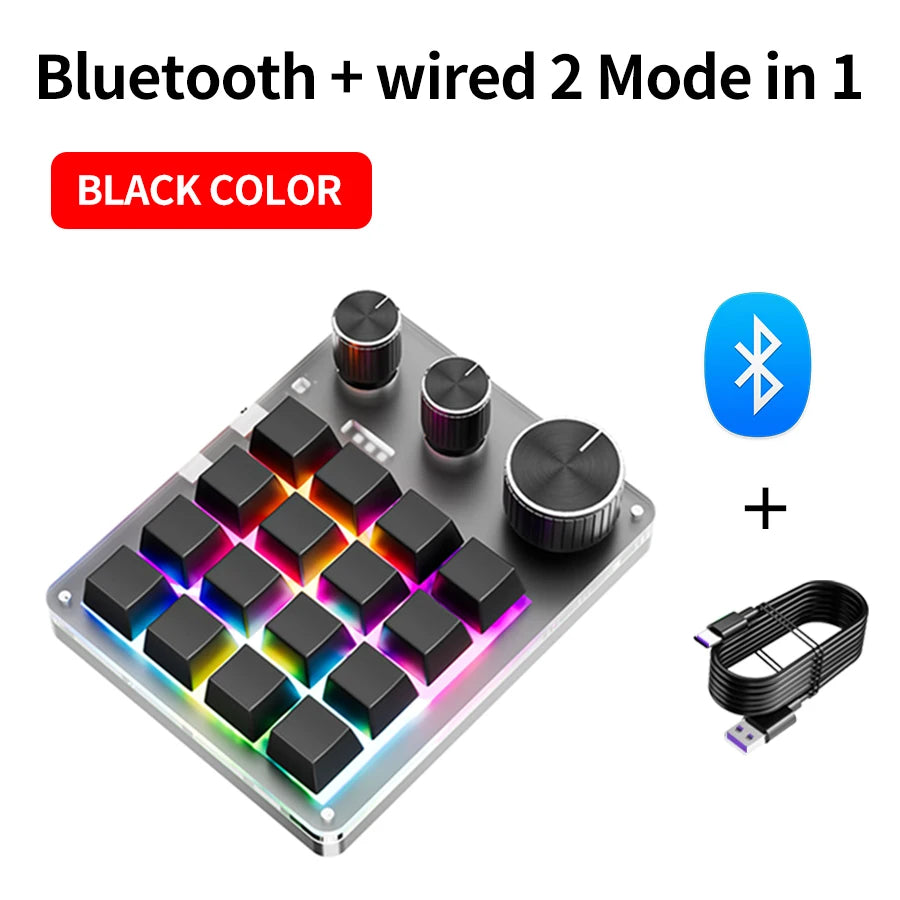 Command Center: 16-Key Macro Pad | Wireless Mechanical Knob