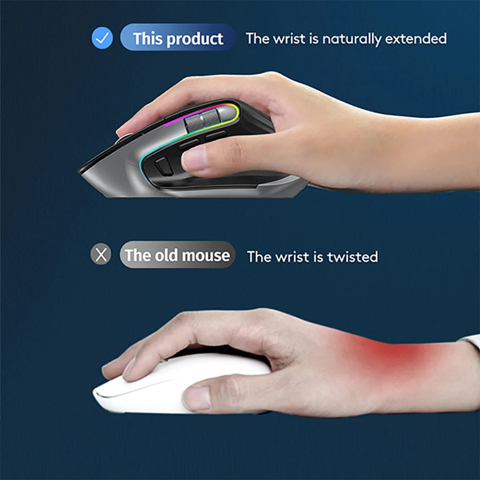 Command Center: Tri-Mode Ergonomic Mouse | Pixart Optical Sensor