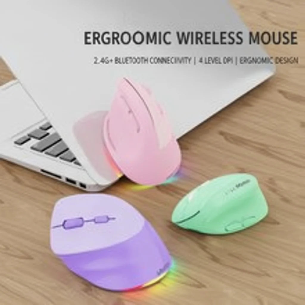Vertical Ergonomic Mouse | Bluetooth & 2.4GHz Dual-Mode | 2400 DPI Rechargeable Silent